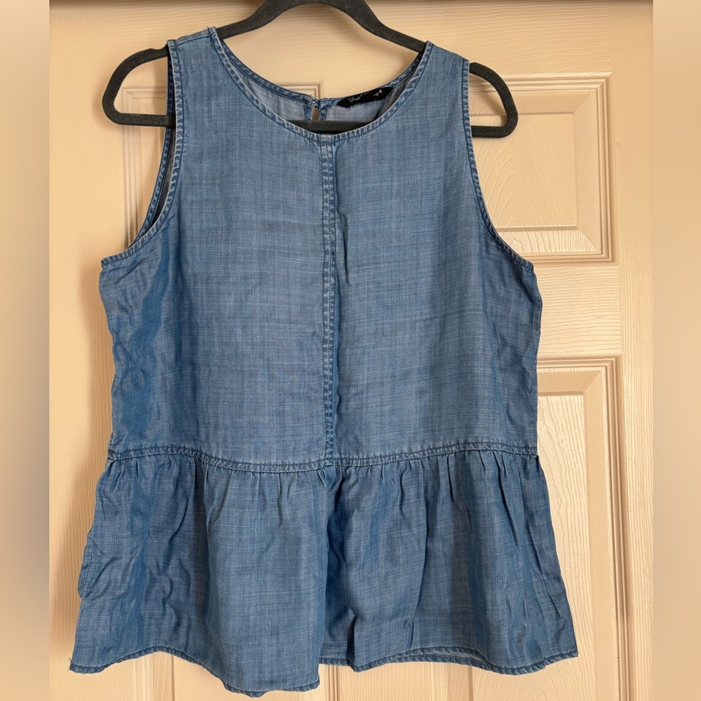 Velvet Heart peplum  denim top in L